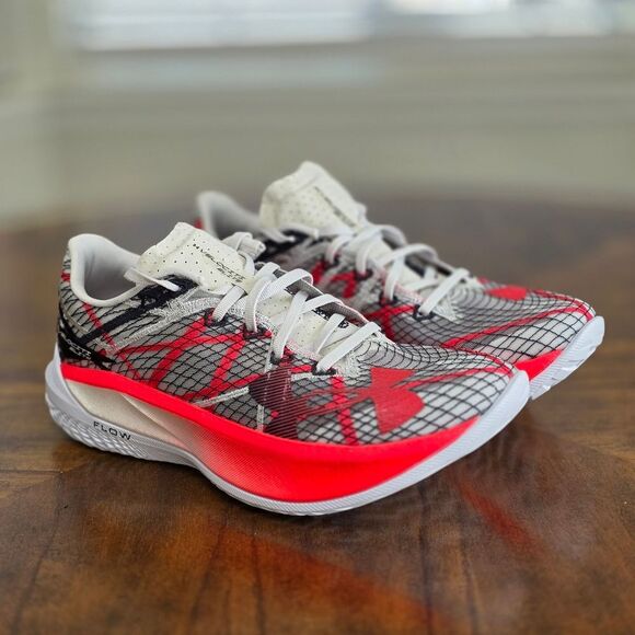 Under Armour Flow Velociti Elite 2 Running Shoes Men's 9.5 Grey Red 3027205-301 - Picture 4 of 14